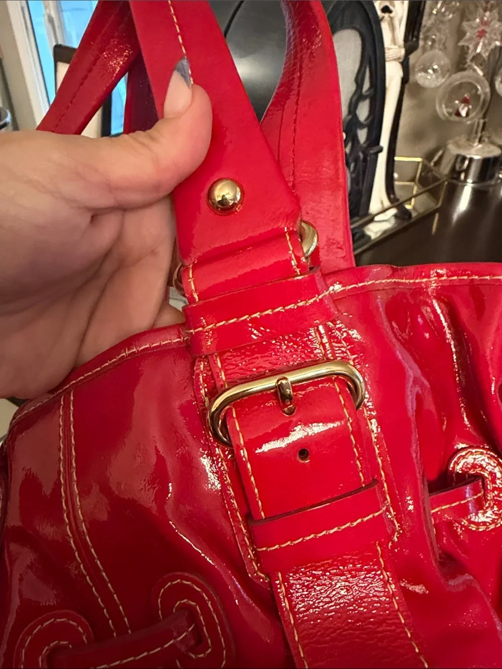 Dooney & Bourke Patent Leather Chiara Tote in Red EUC!!!!